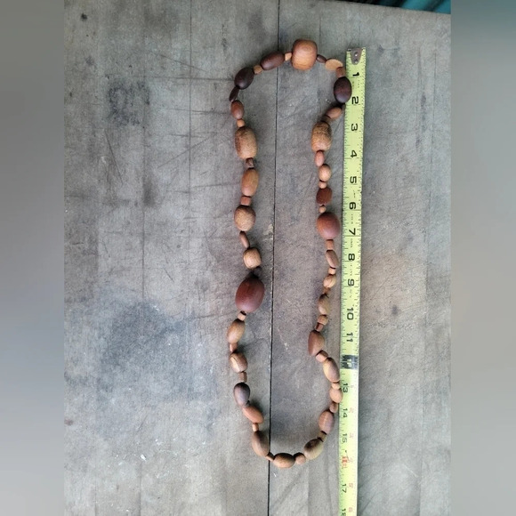 Vintage Bohemian Wooden  Bead Necklace - Picture 5 of 6